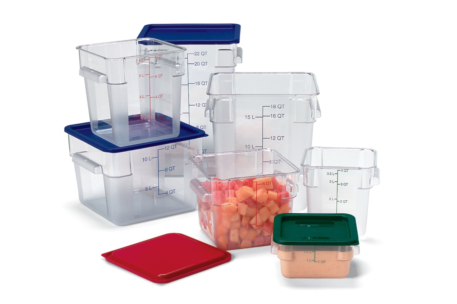 Total Solution® Square Plastic Food Storage, 2-pack